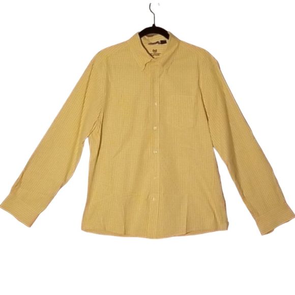 GAP 1969 Oxford Yellow Checkered Button Down Shirt Men Size L - Picture 1 of 7